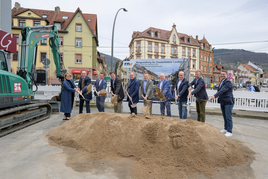 Spatenstich zur Neugestaltung der Dossenheimer Landstraße, Heidelberg